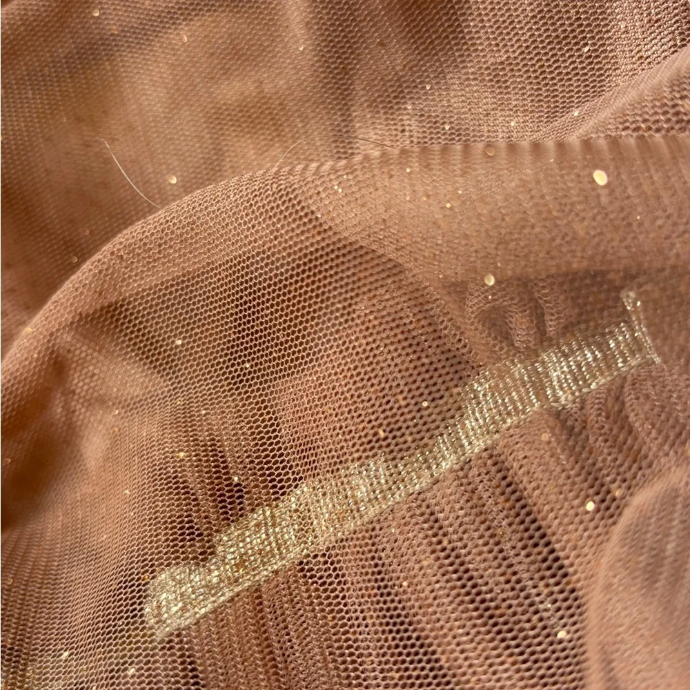 H&M Shimmering Champagne Brown Kids Dress with Star Charm